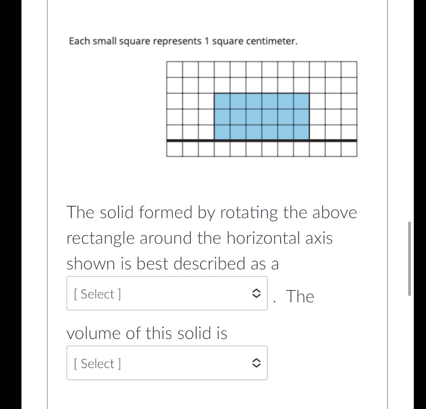 options for blank 1: - cylinder with radius 6cm