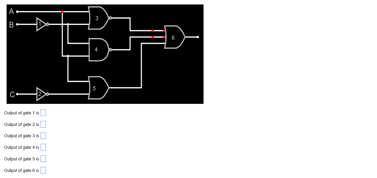 Output of gate 1 Is Output of gate 2 IS Output of