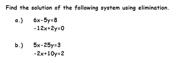 . Find the solution of the following system using