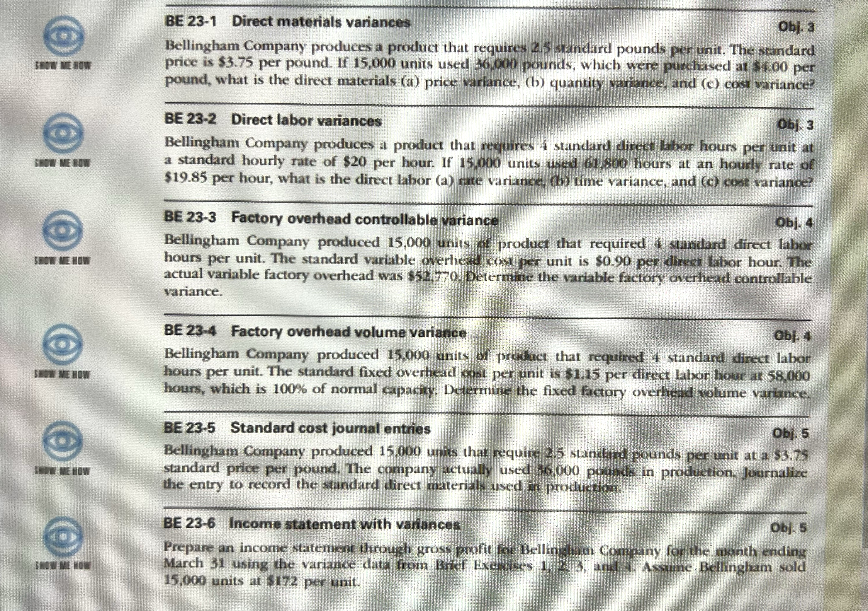 Acco 3520 BE 23-1 Direct materials variances Obj.