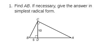 1. Find AB. If necessary, give the answer in