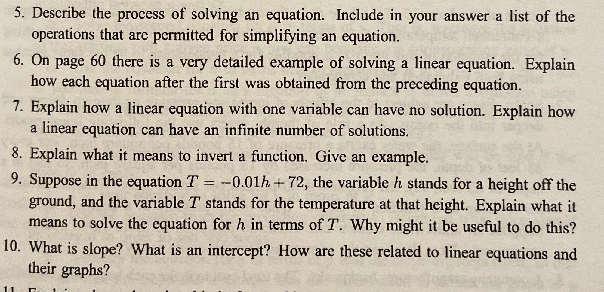 Only #5, #7, and #10, please! 10. Ii Describe the