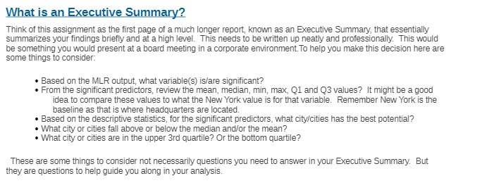 What is an Executive Summary? Think of this