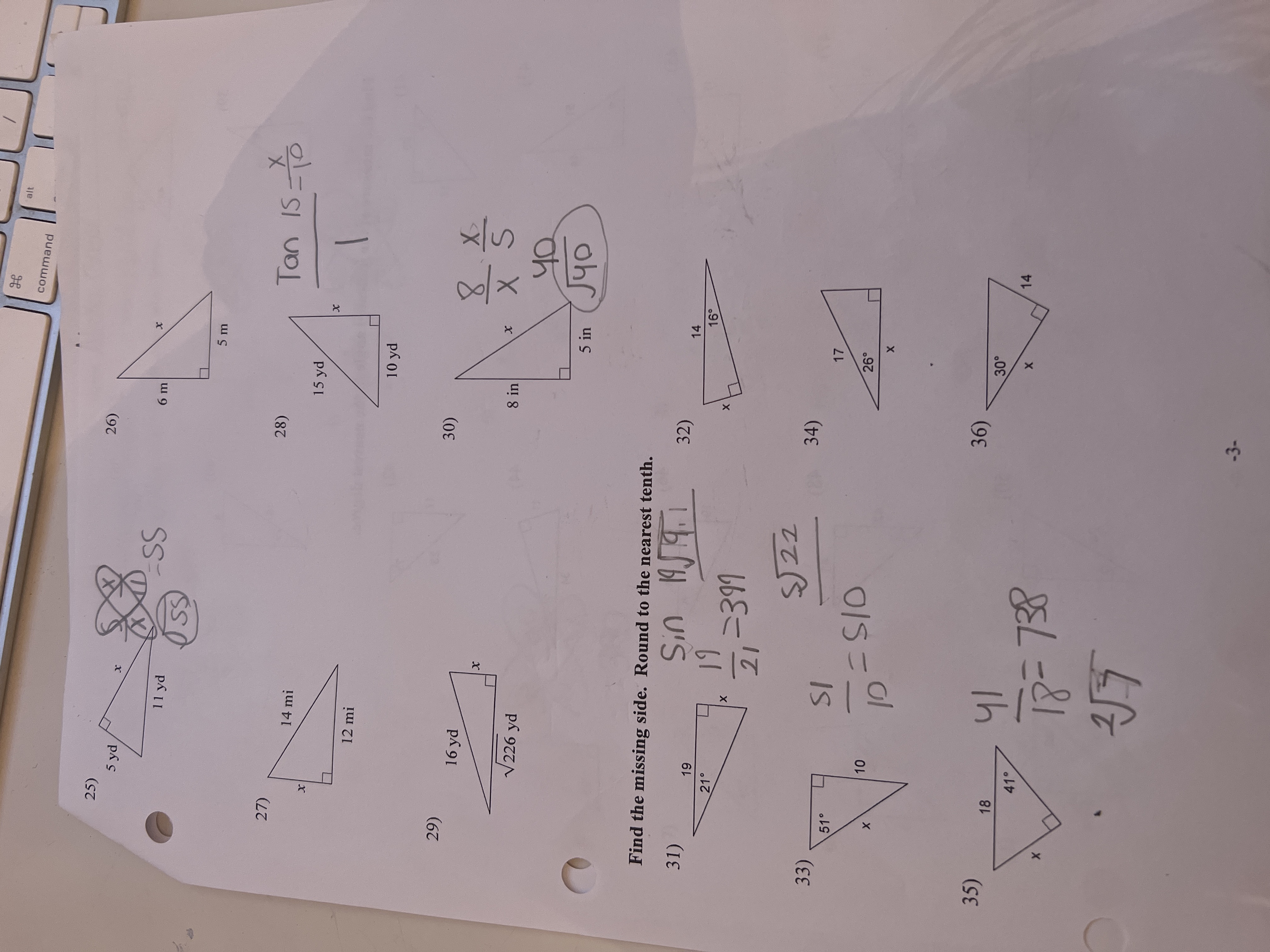 Find the missing side lengths. Leave your answers