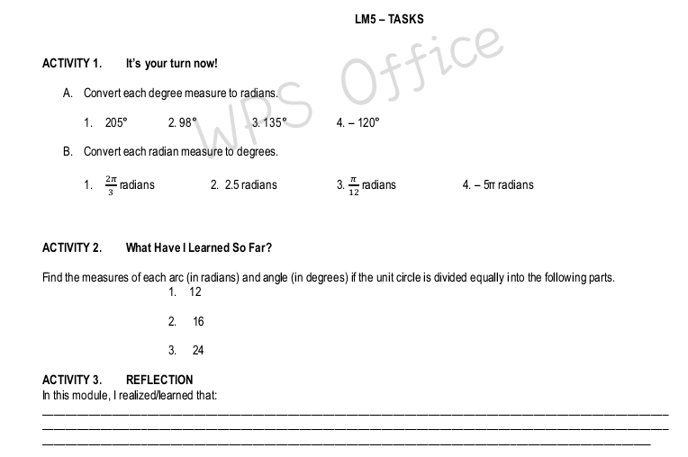LM5 - TASKS ACTIVITY 1. It's your turn now!