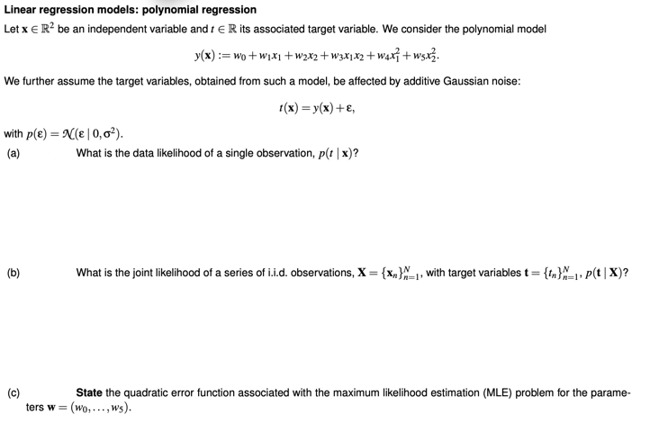 Linear regression models: polynomial regression
