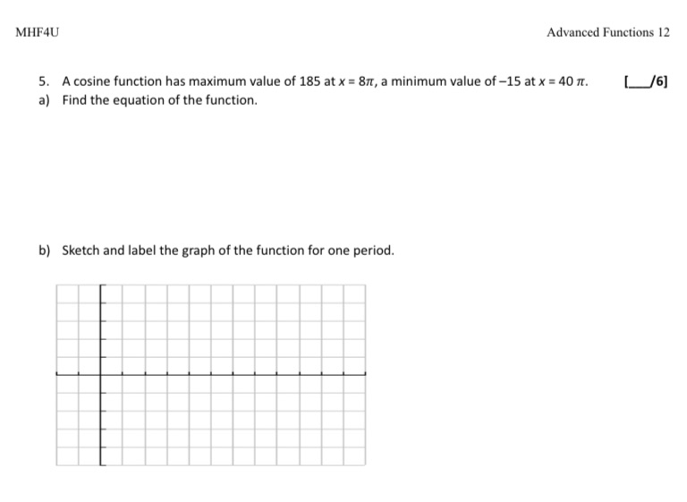 Sketch and label the graph. Thanks MHF4U Advanced
