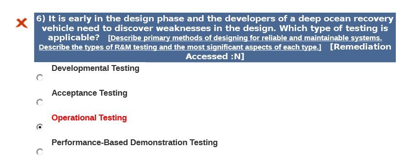 X 6) It is early in the design phase and the