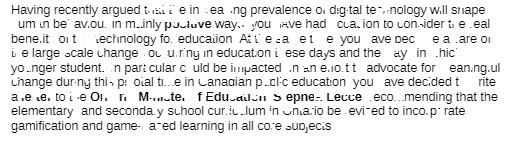 Having recently argued that e in tea ing