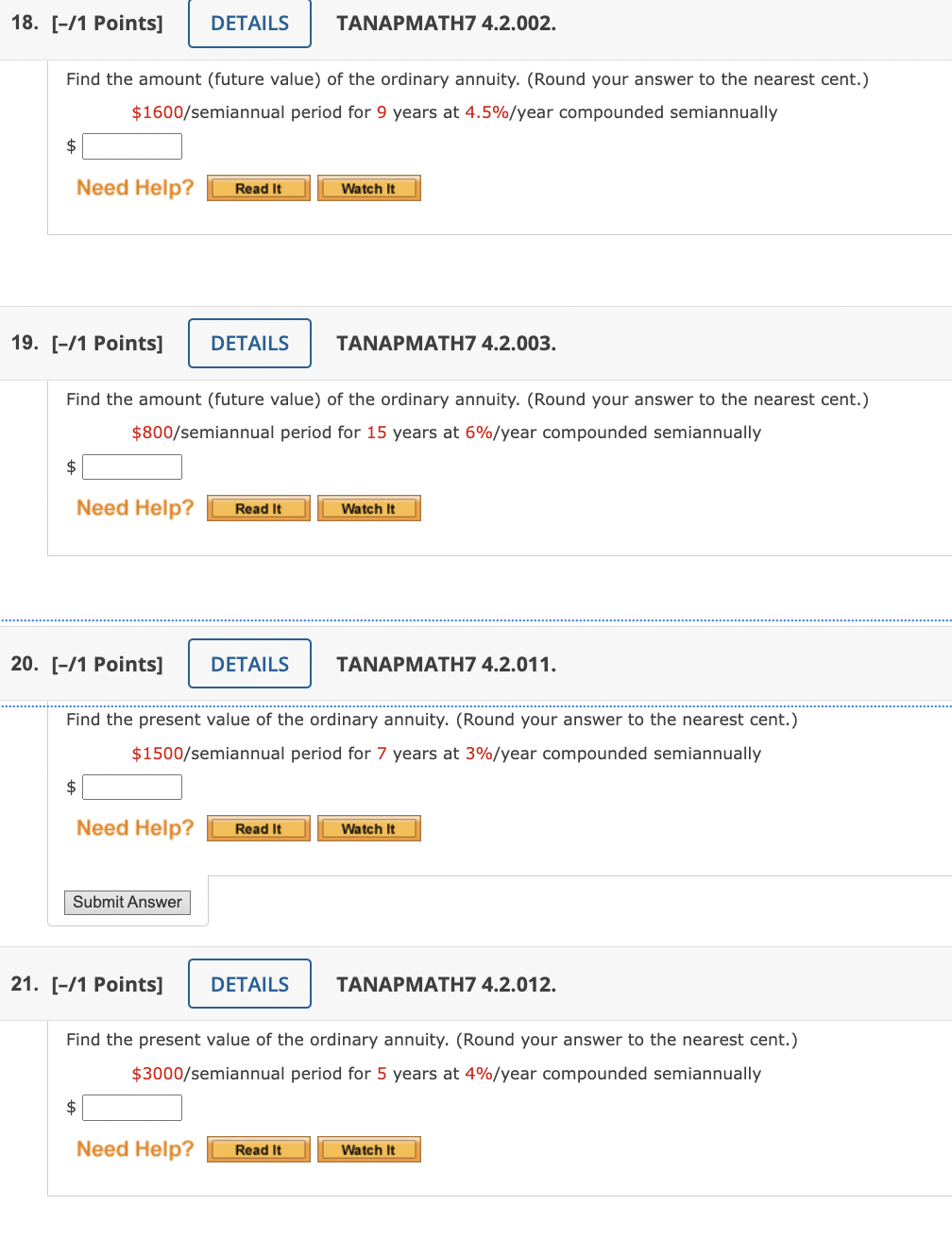 18. [-/1 Points] DETAILS TANAPMATH7 4.2.002. Find