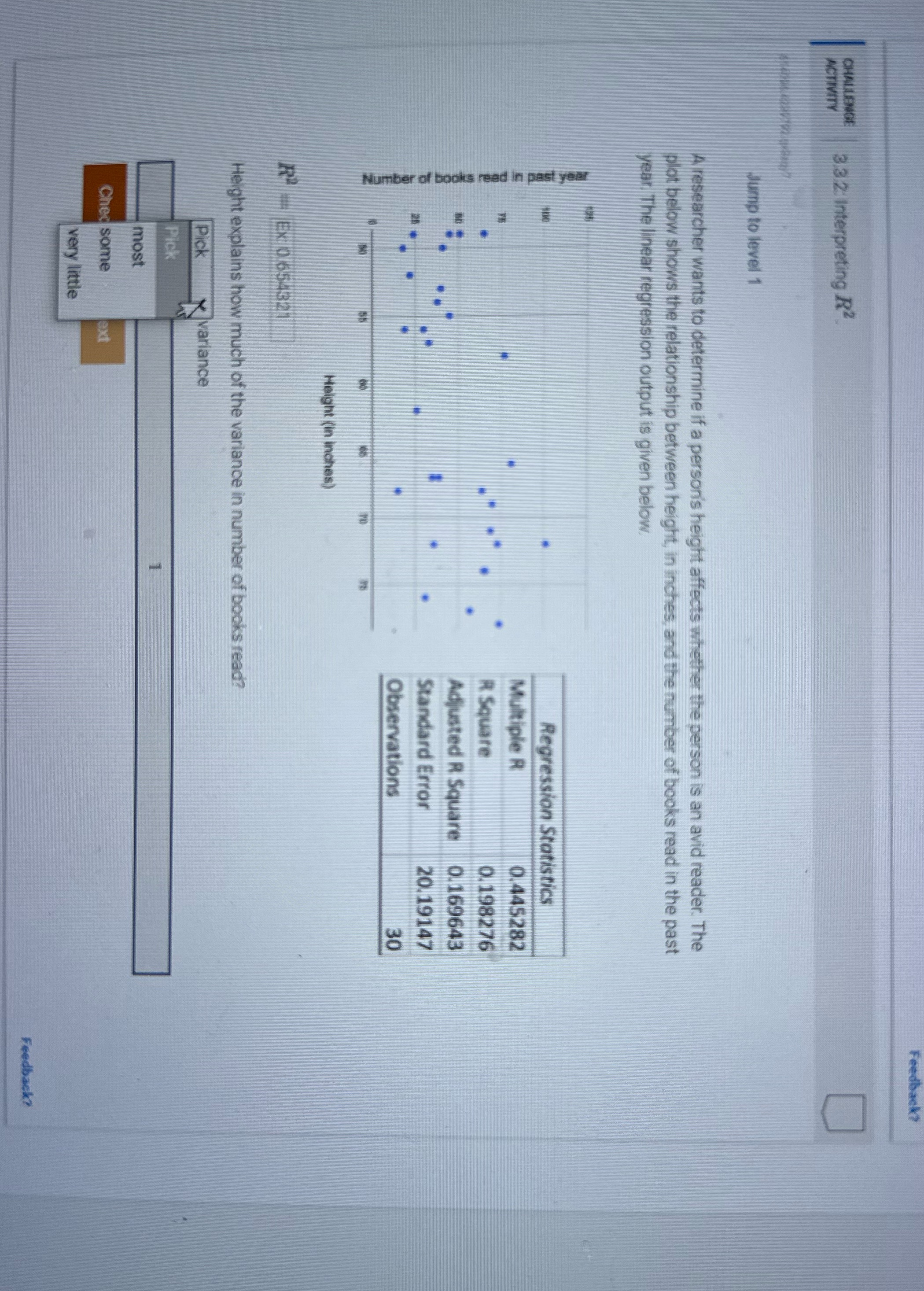 CHALLENGE ACTIVITY 3.3.2: Interpreting R2 Jump to