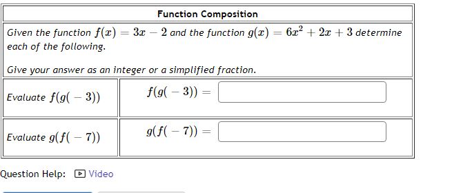Function Composition Given the function f(x) = 3x