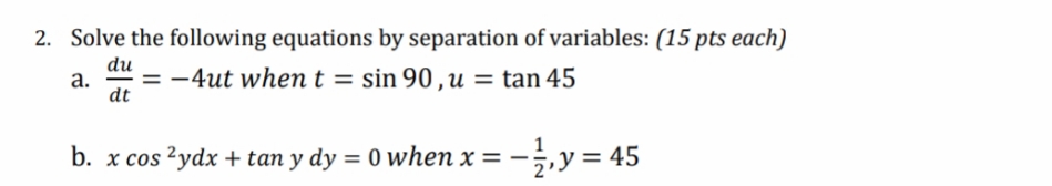 pls help me 2. Solve the following equations by