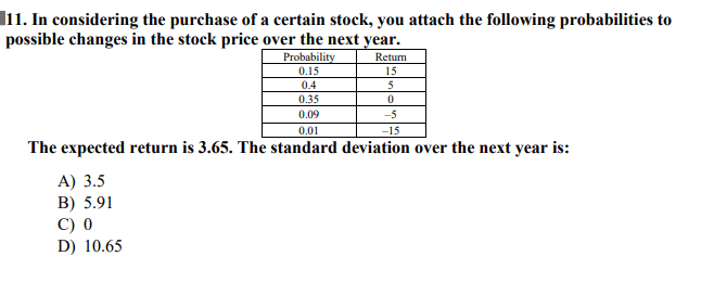 11. In considering the purchase of a certain