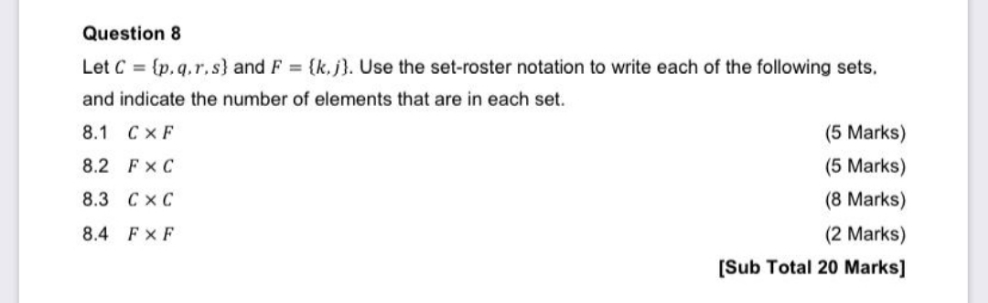 this is a discrete mathematics question Question