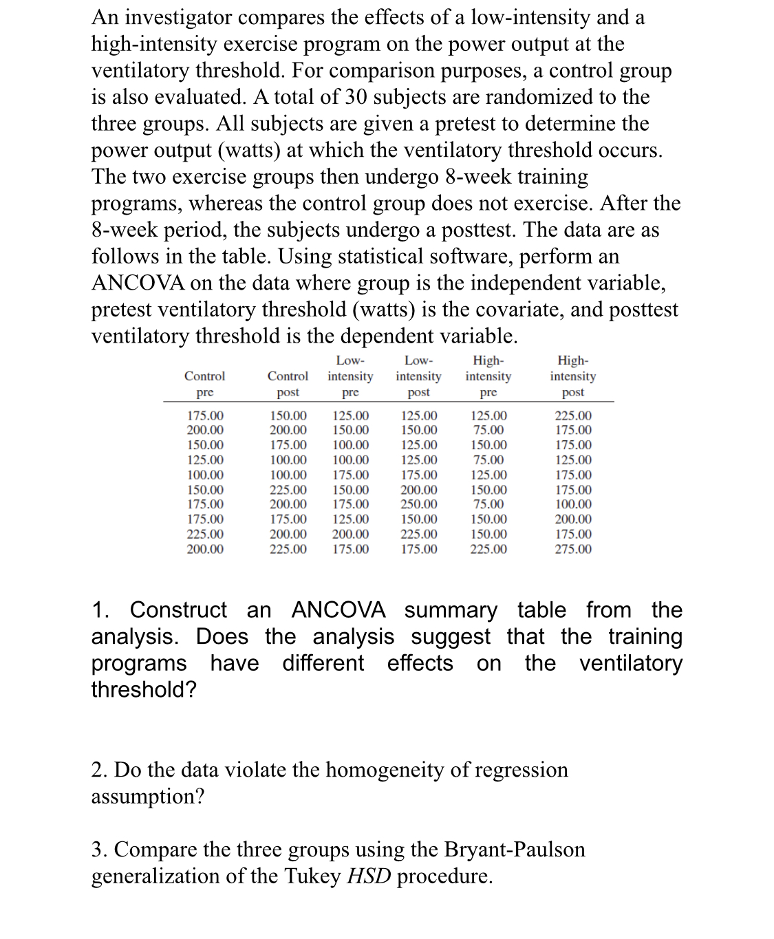 An investigator compares the effects of a