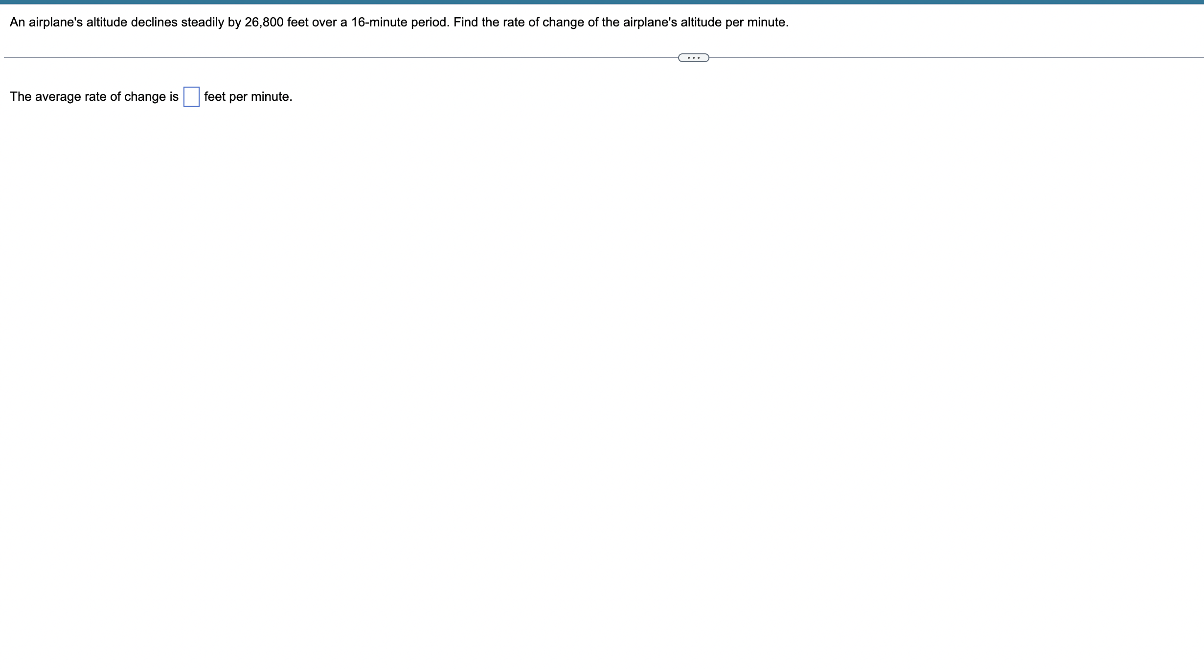 An airplane's altitude declines steadily by
