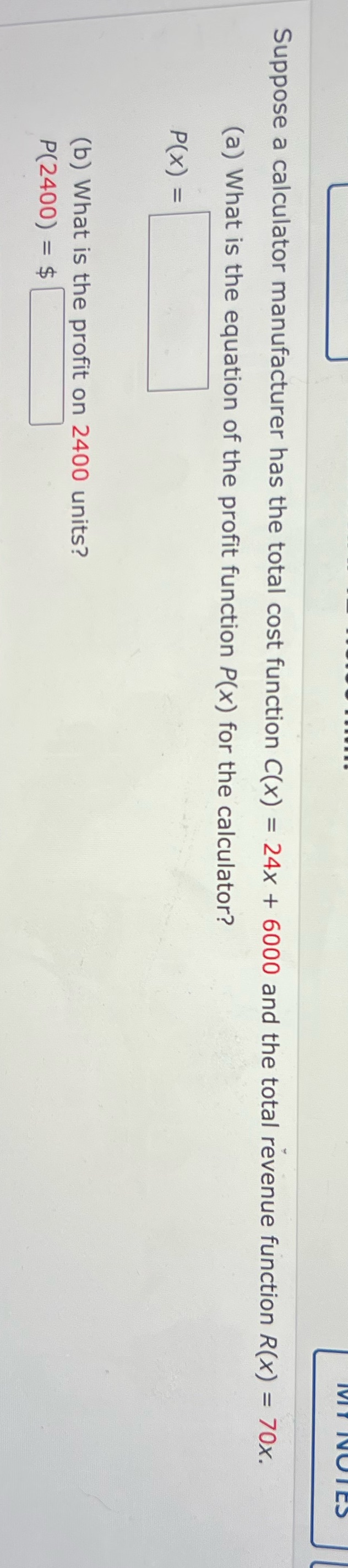 Suppose a calculator manufacturer has the total