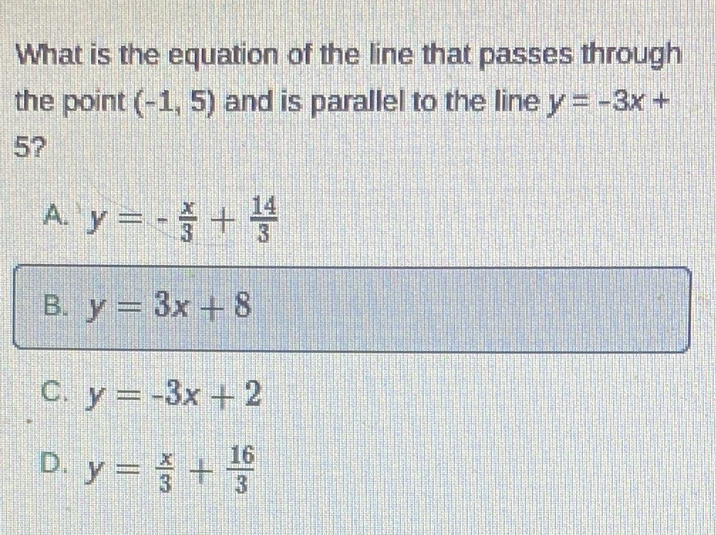 What is the equation of the line that passes