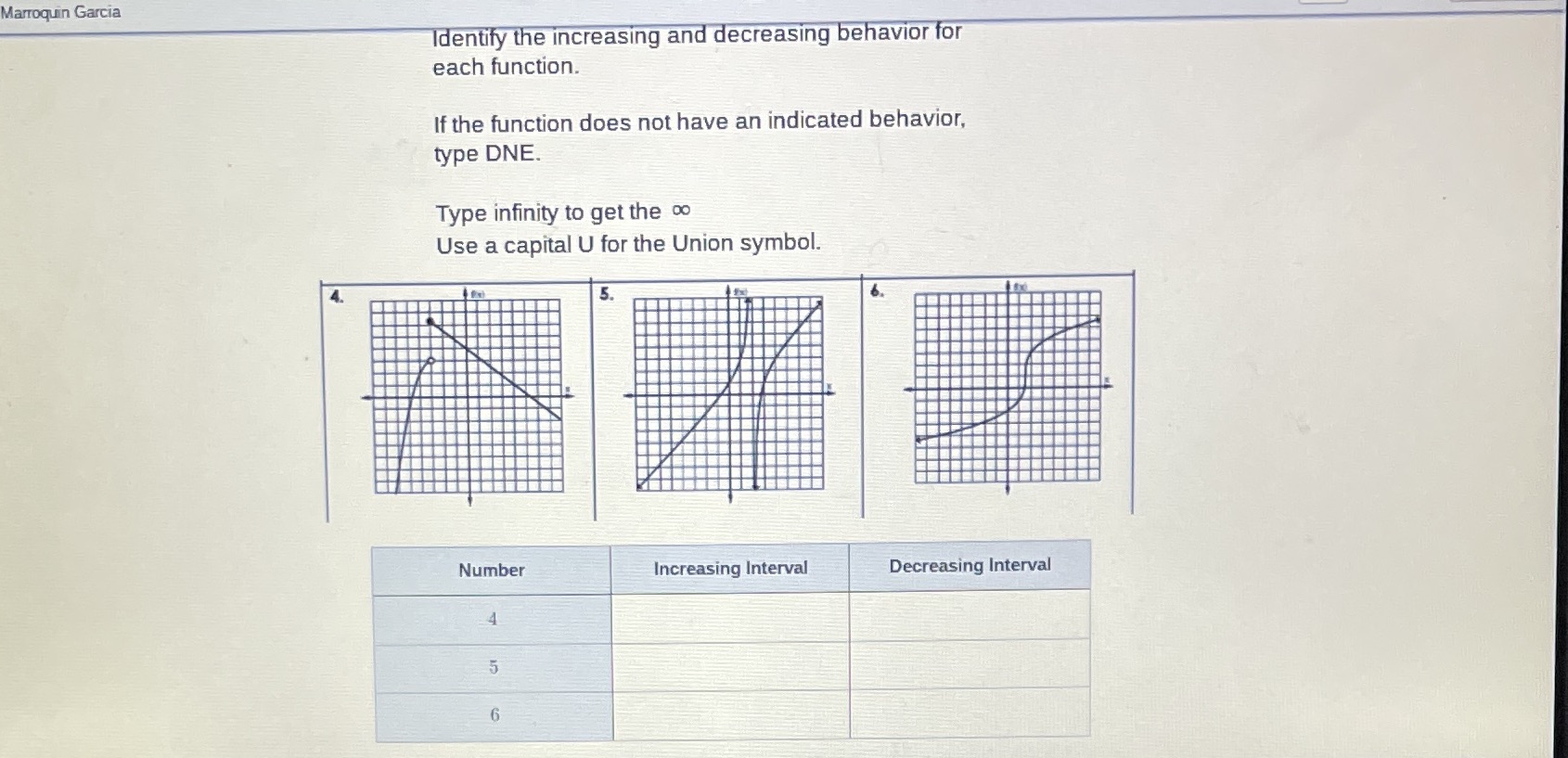 Marroquin Garcia Identify the increasing and