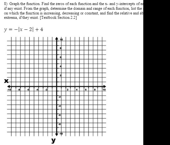 8) Graph the function. Find the zeros of each