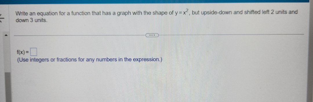 Write an equation for a function that has a graph