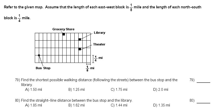 Refer to the given map. Assume that the length of