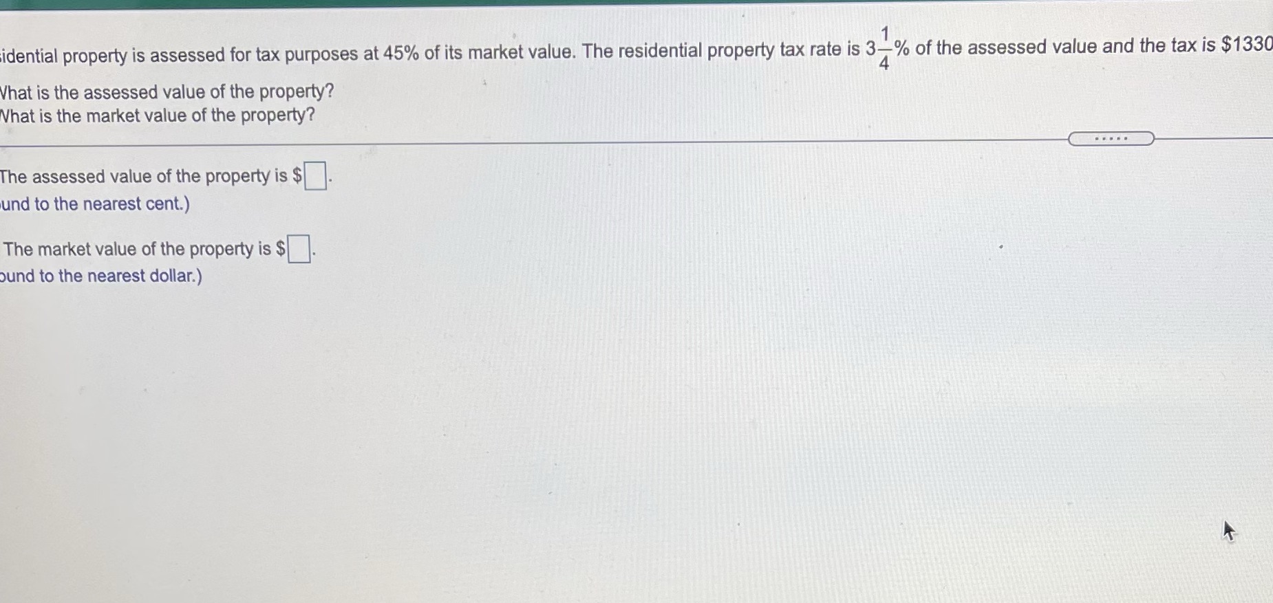 idential property is assessed for tax purposes at