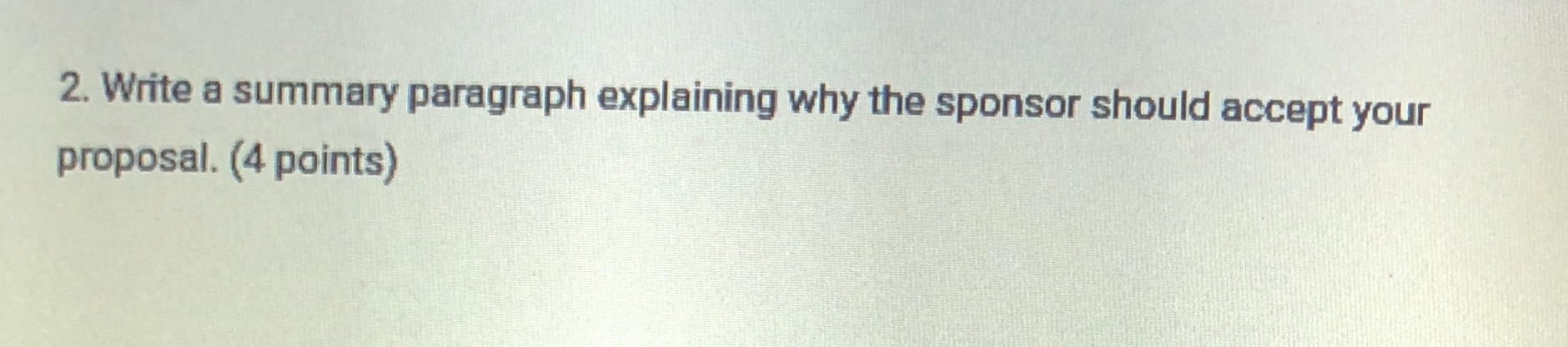2. Write a summary paragraph explaining why the