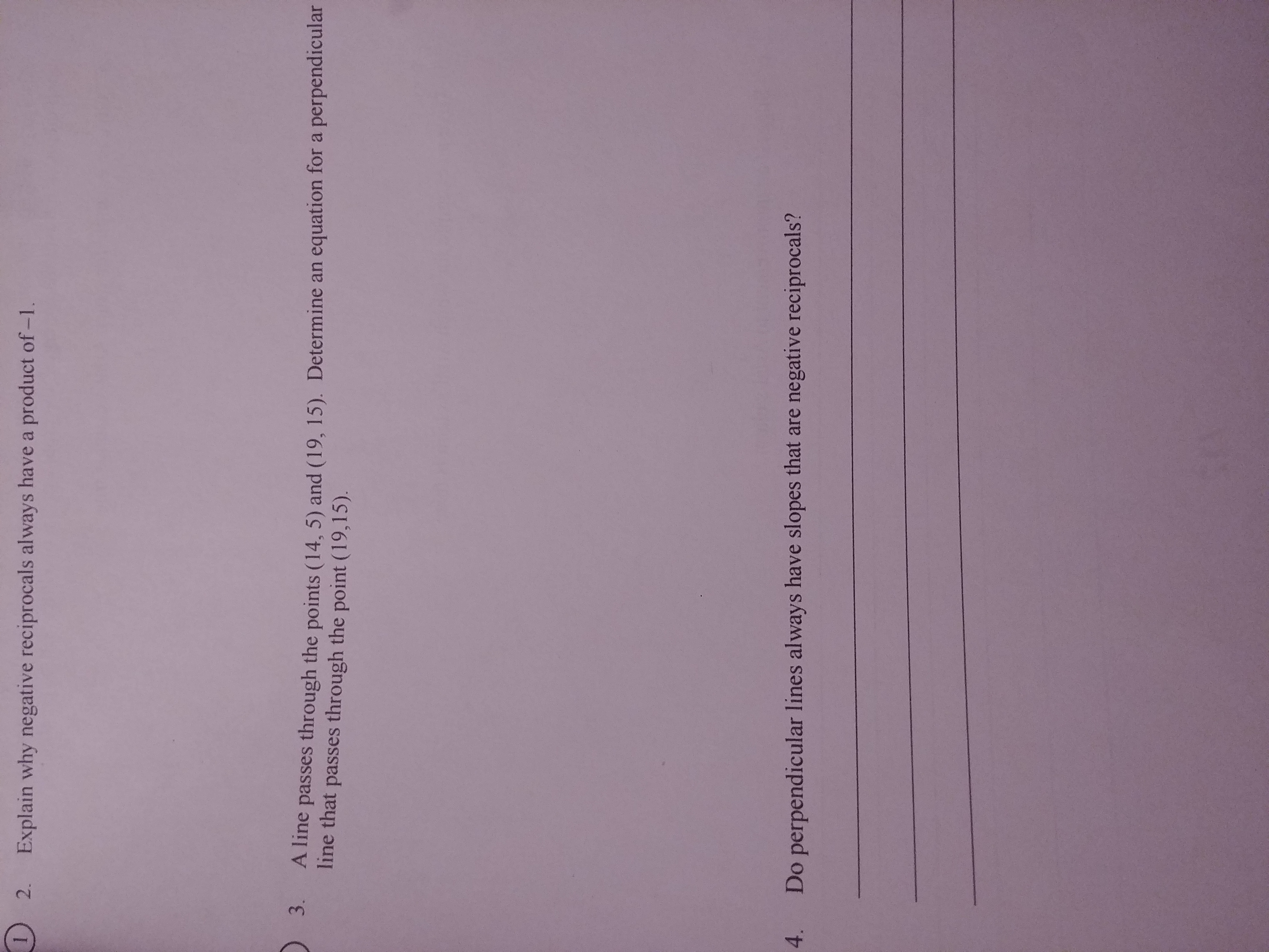 1 2. Explain why negative reciprocals always have