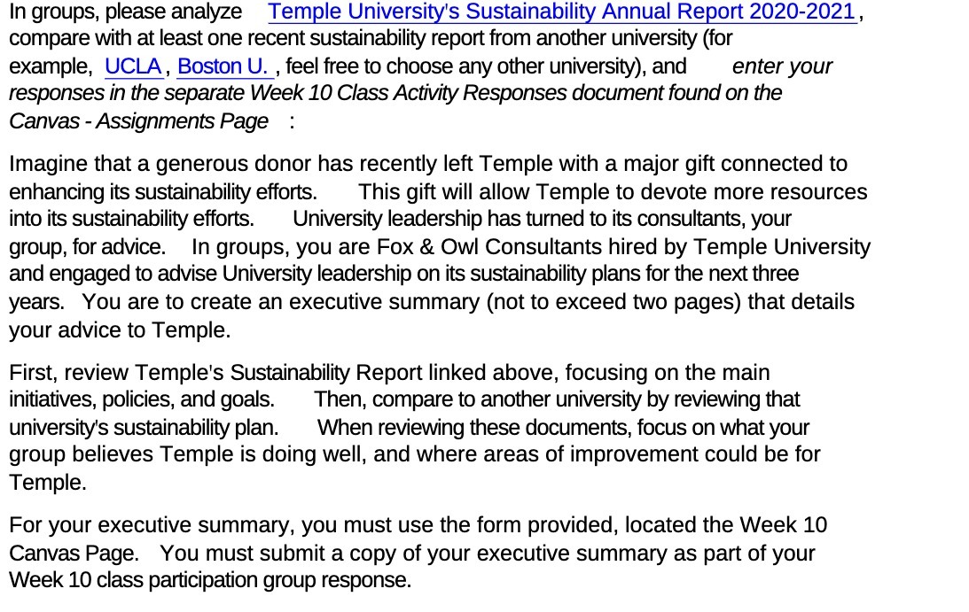 In groups, please analyze Temple