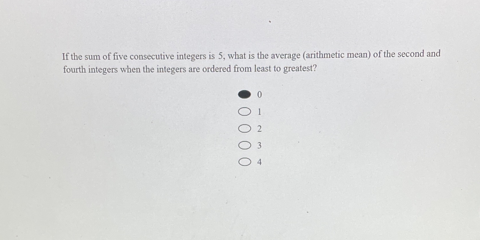 Question 9 If the sum of five consecutive