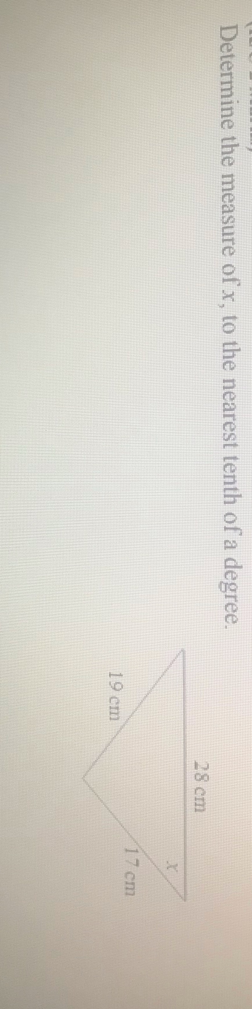 Determine the measure of r, to the nearest tenth