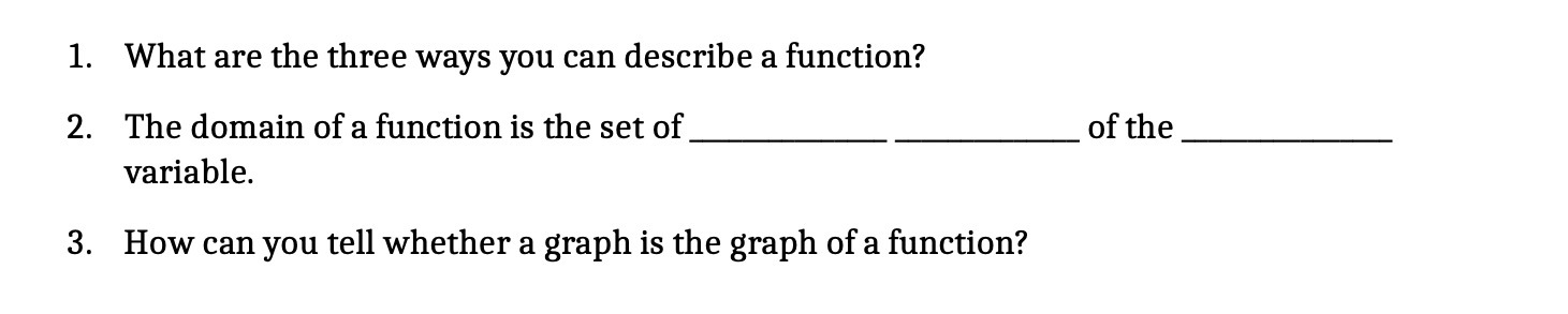 What are the three ways you can describe a