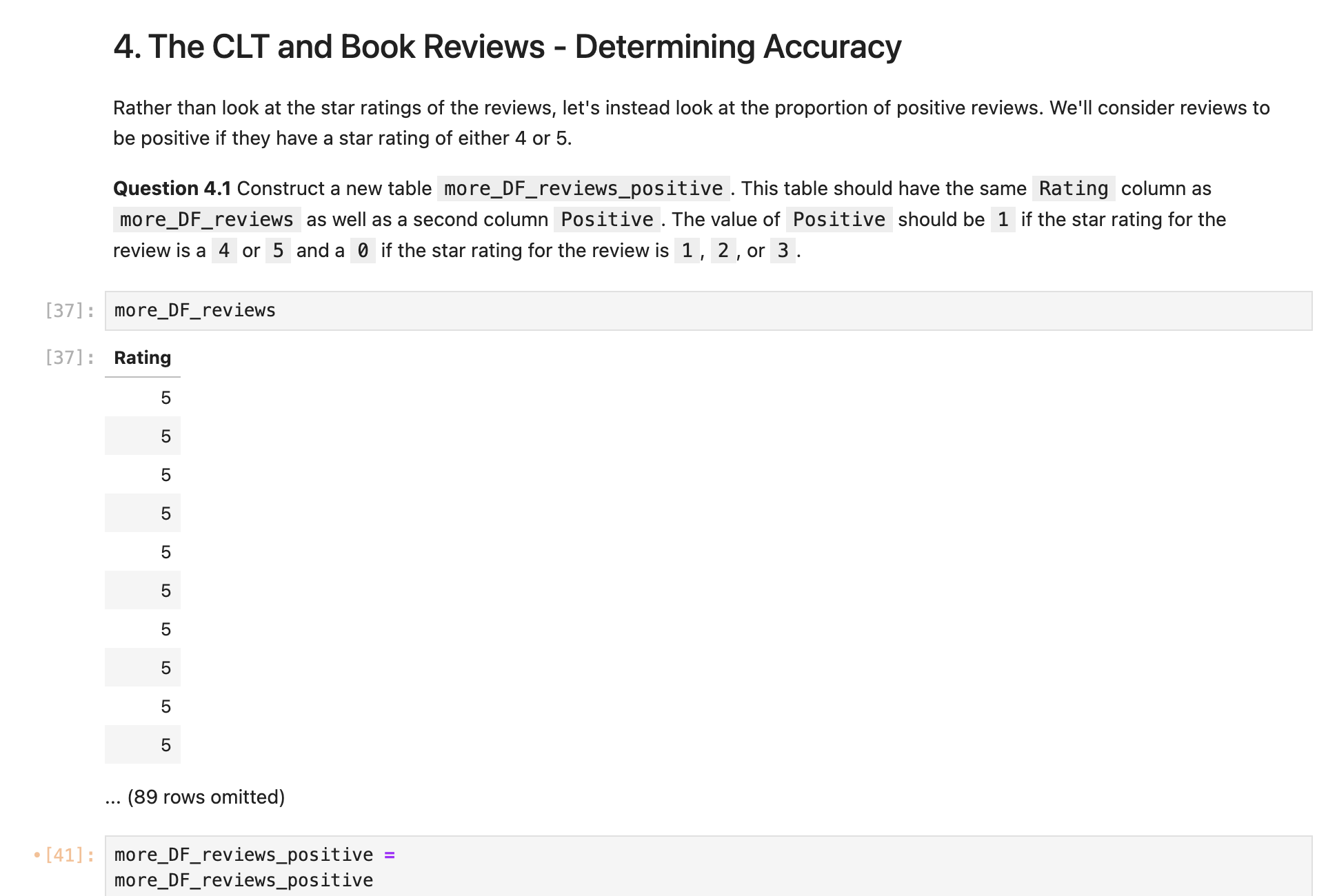 4. The CLT and Book Reviews - Determining