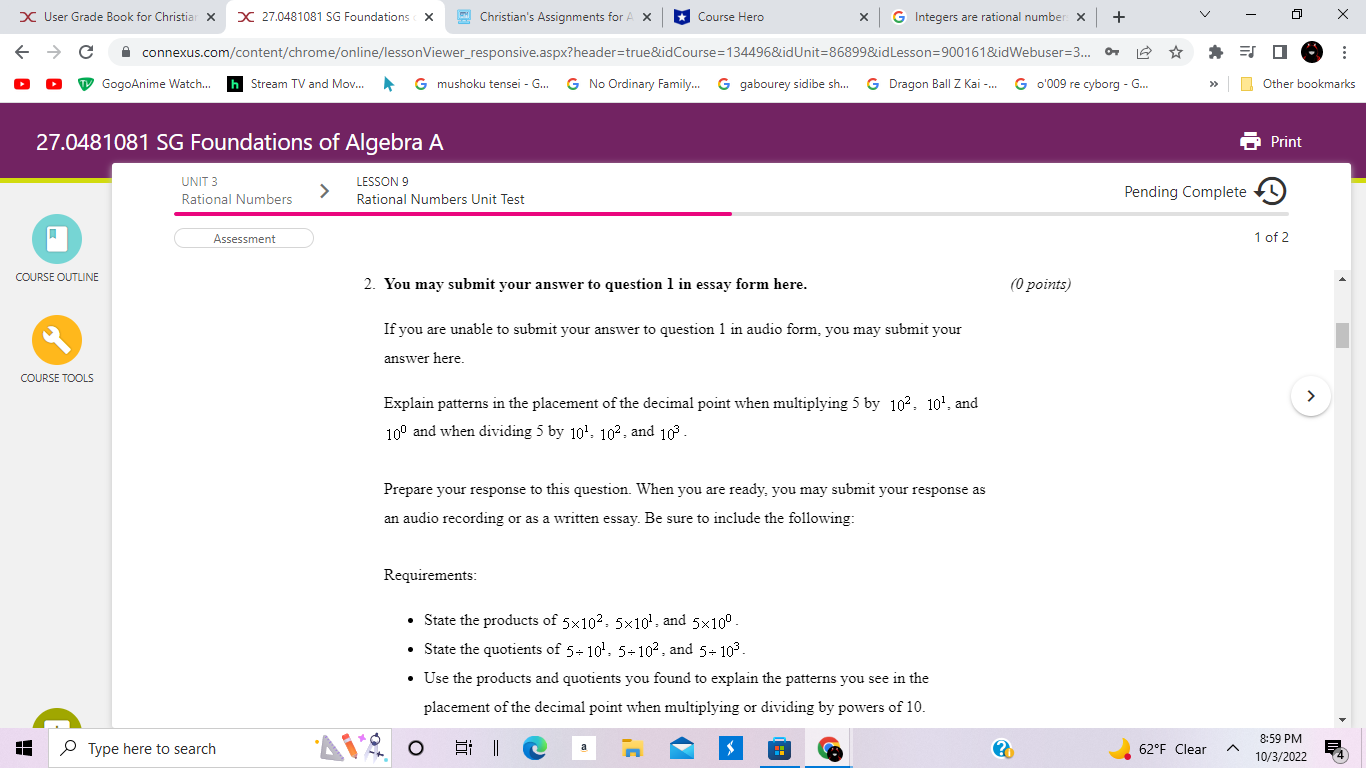 X User Grade Book for Christiar X X 27.0481081 SG