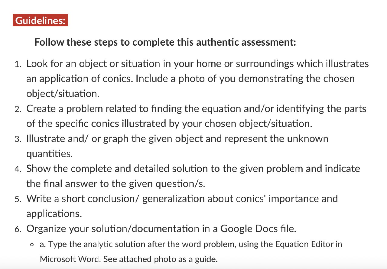 Guidelines: Follow these steps to complete this