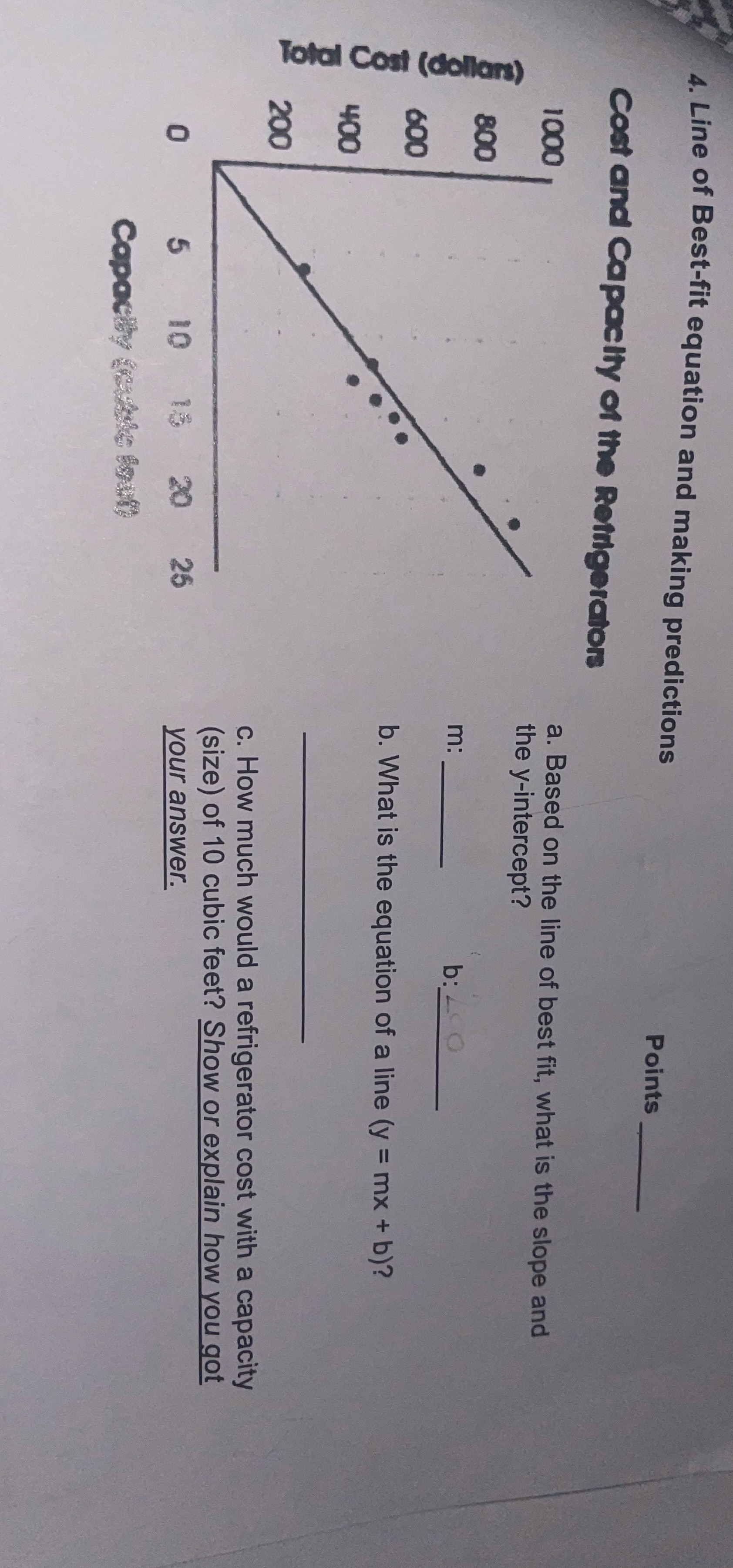 4. Line of Best-fit equation and making