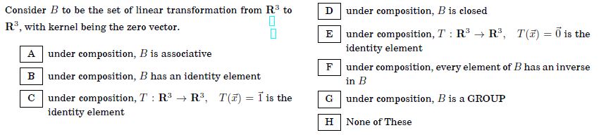 Consider B to be the set of linear transformation