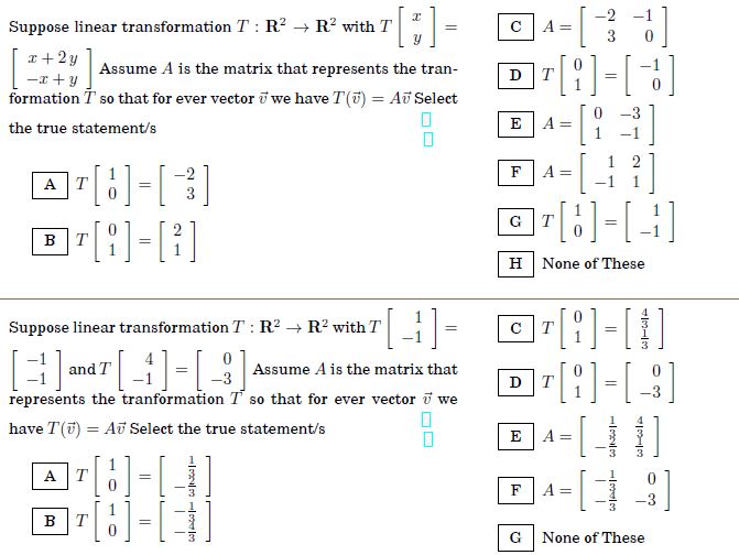 please solve these 2 questions Suppose linear