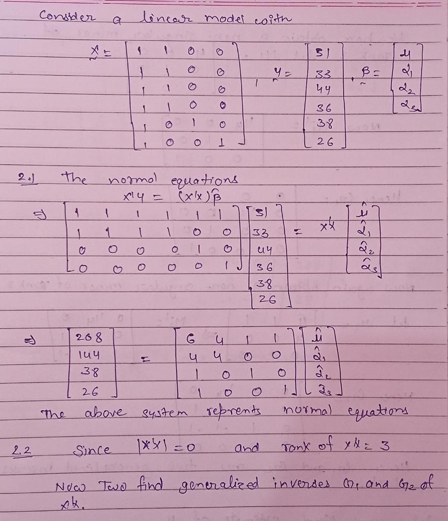 LINEAR MODEL (STATISTICS) LINEAR MODEL
