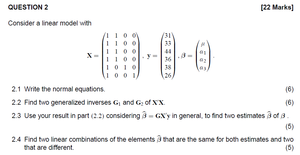 LINEAR MODEL (STATISTICS) LINEAR MODEL
