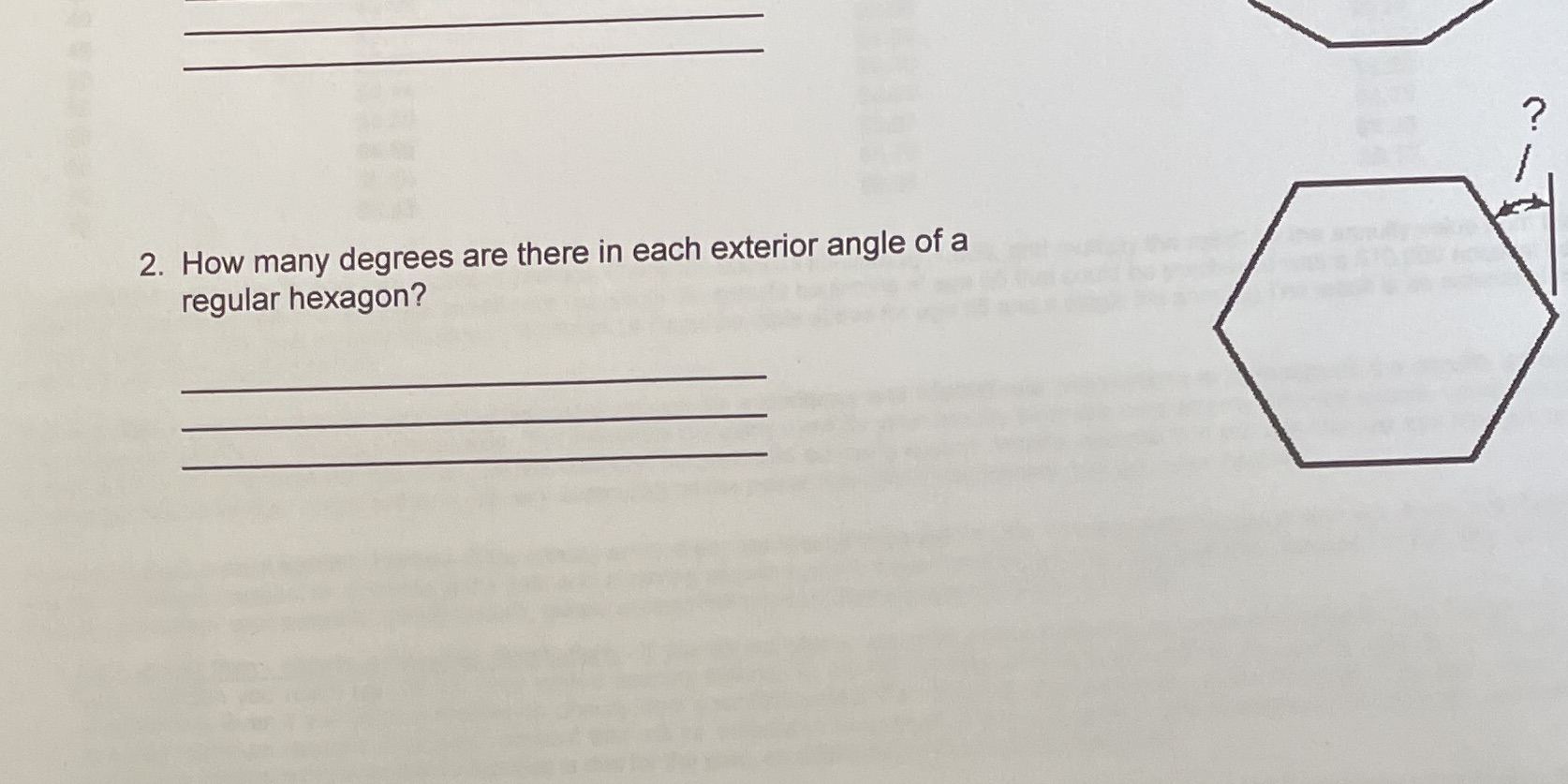 2. How many degrees are there in each exterior