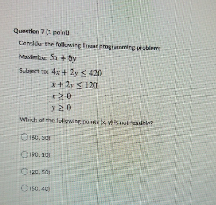 answer asap no work needed Question 7 (1 point)