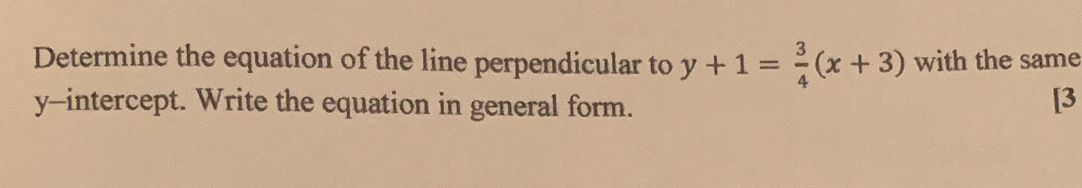 Determine the equation of the line perpendicular