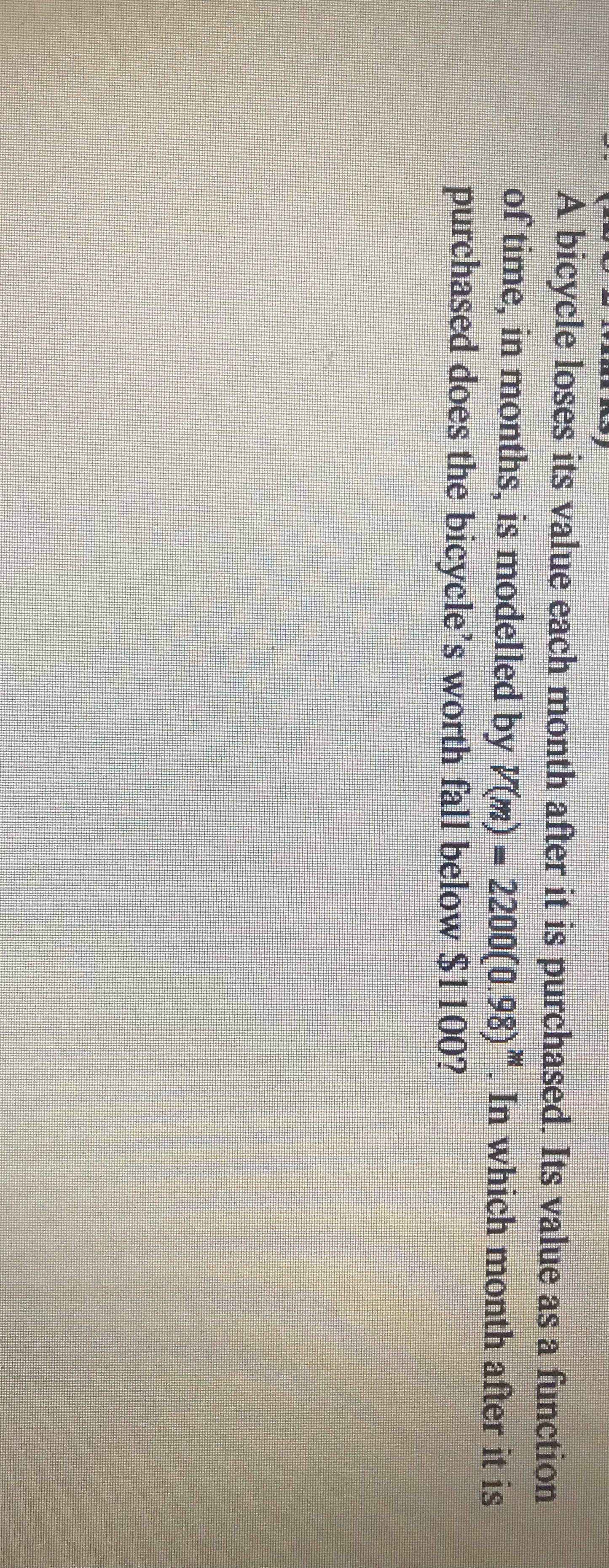 Hand written explanation please A bicycle loses