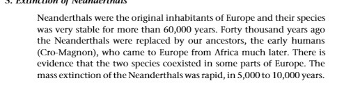 Neanderthals were the original inhabitants of