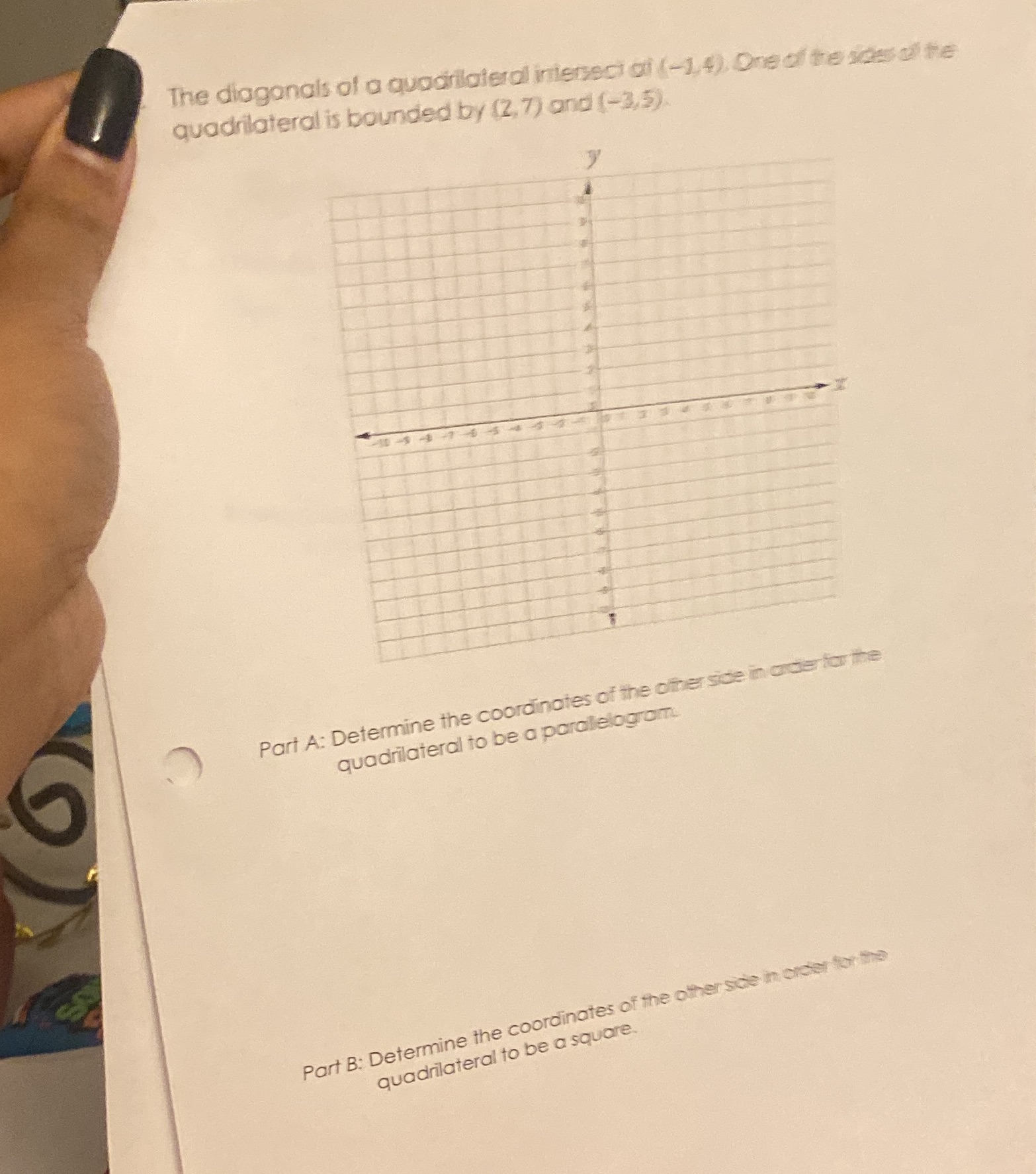 The diagonals of a quadrilateral intensedi of