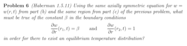 \fProblem 5 (polar coordinates; Haberman 1.5.3-9)