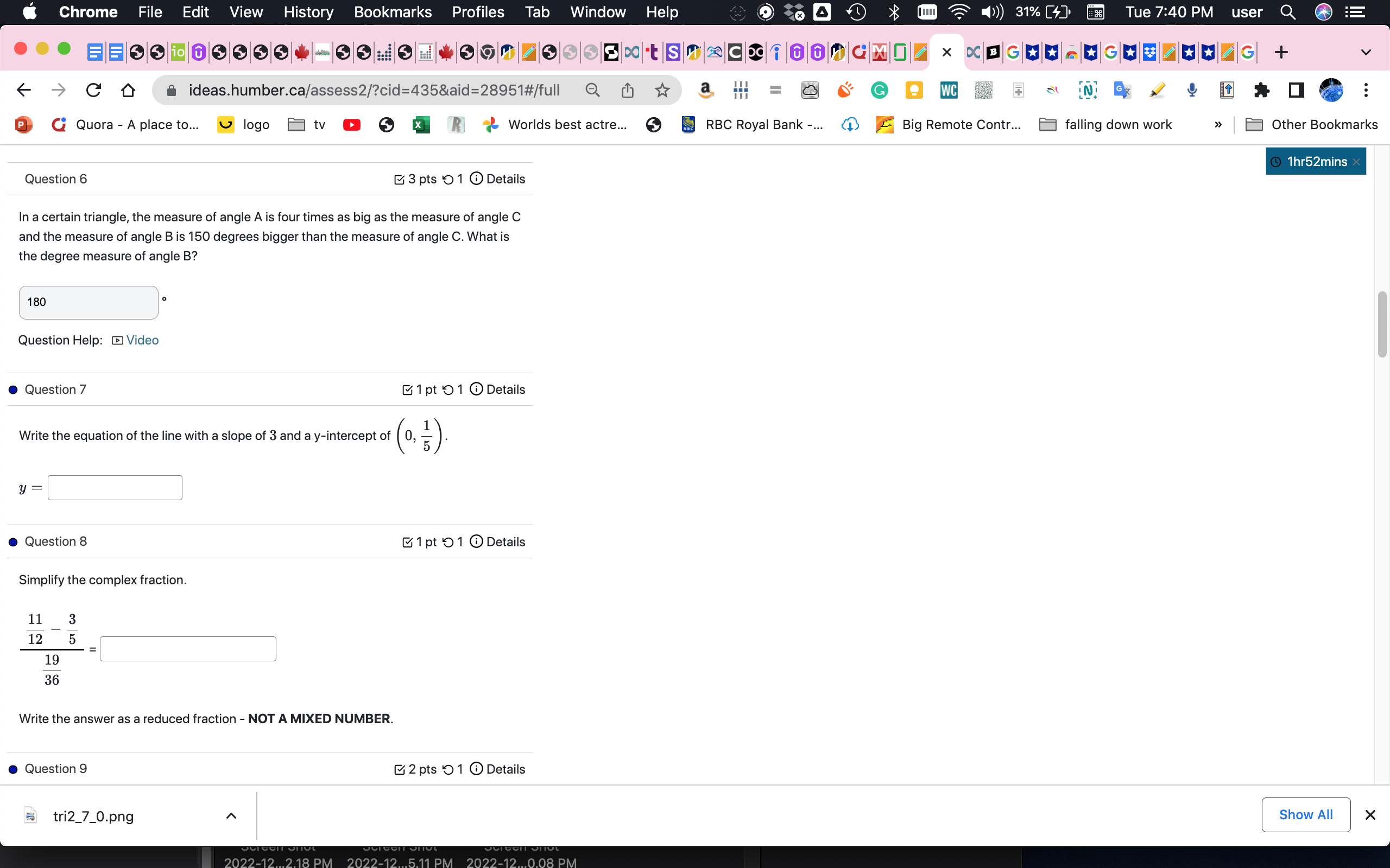 Write the equation of the line with a slope of 3
